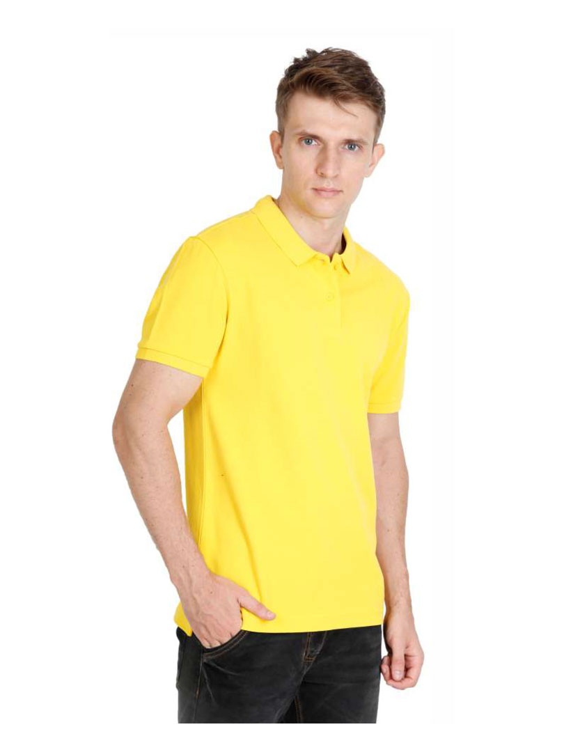 Levis Solid Men Polo Neck yellow T-Shirt