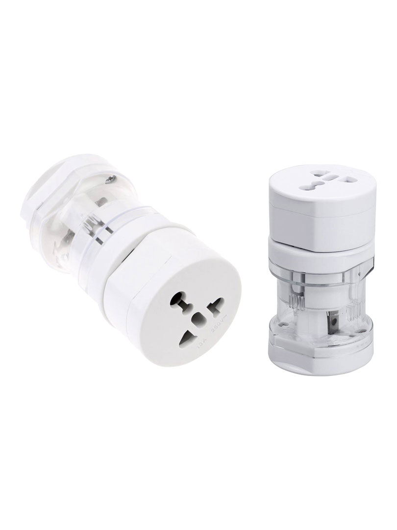 World travel adaptor with surge protection (round)