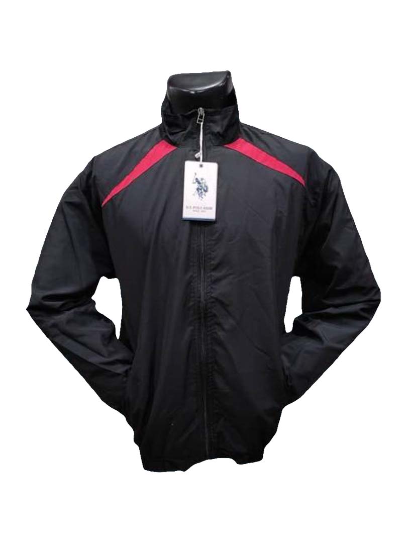 USPA WINDCHEATER JACKET -BLACK WITH RED