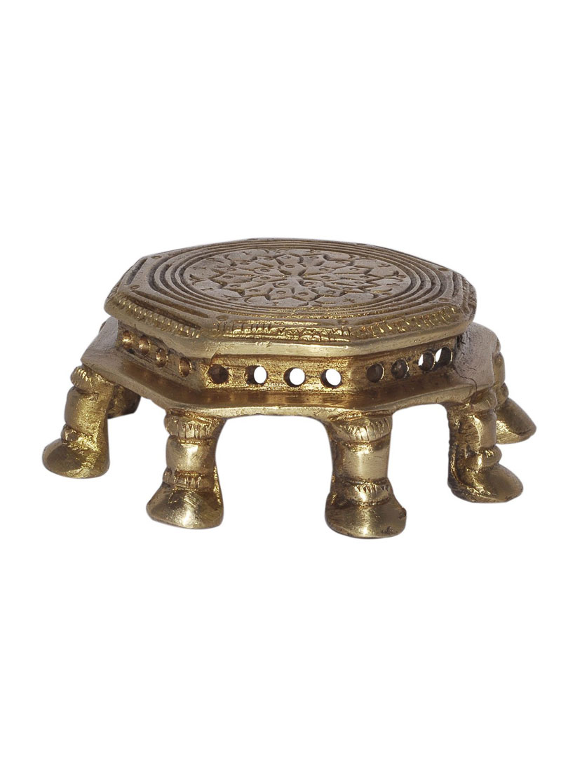 Aakrati Handicraft Brass Chowki for Home Temple