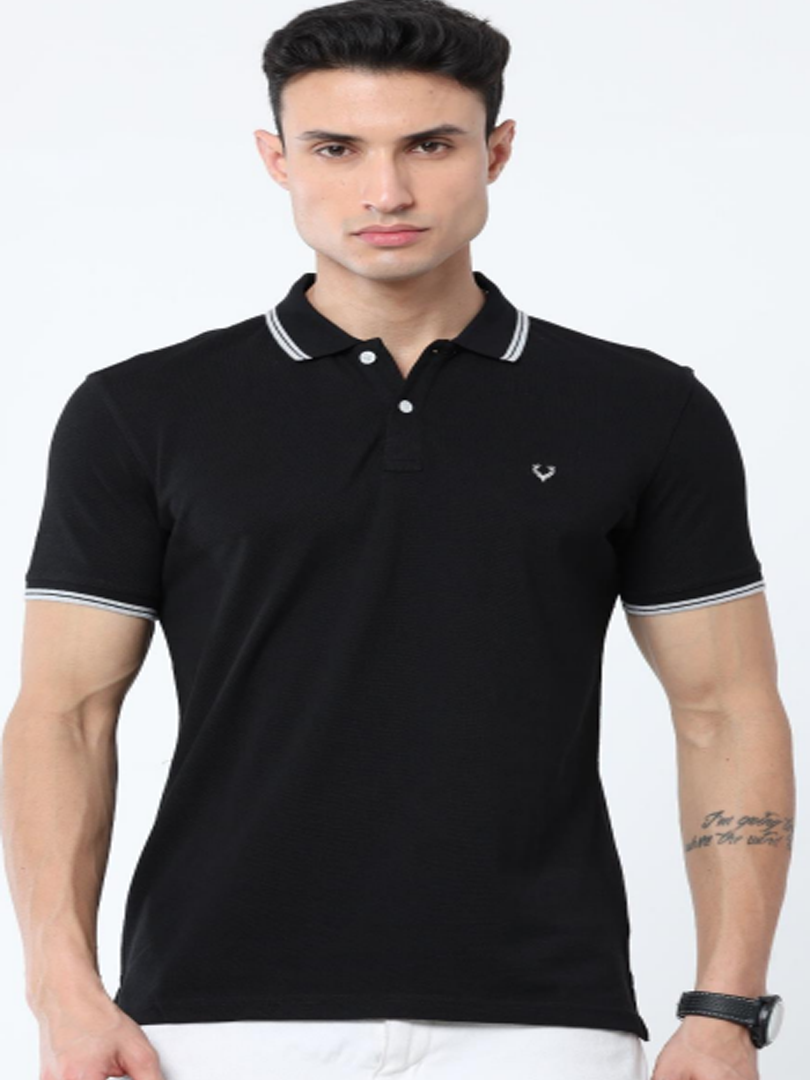 Allen solly Half Sleeves  Regulr MEN fit Jet Black