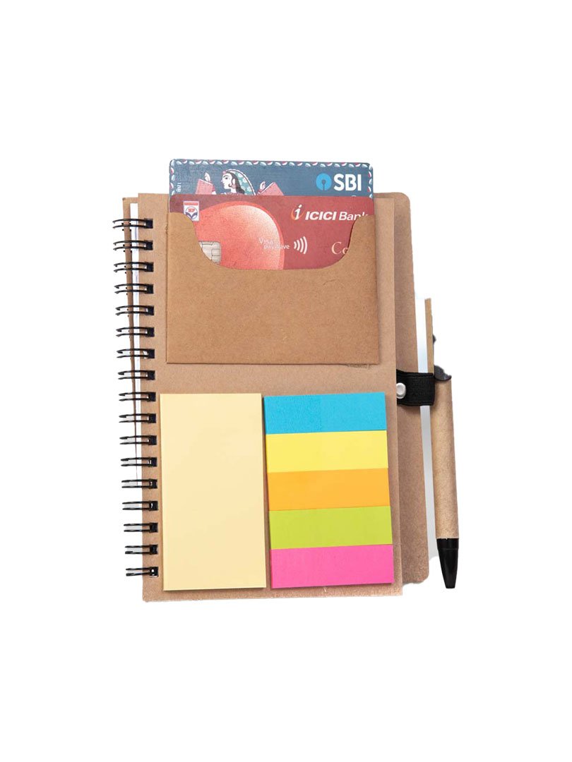 Eco friendly Sticky pad notebook with clear cover (with pen)