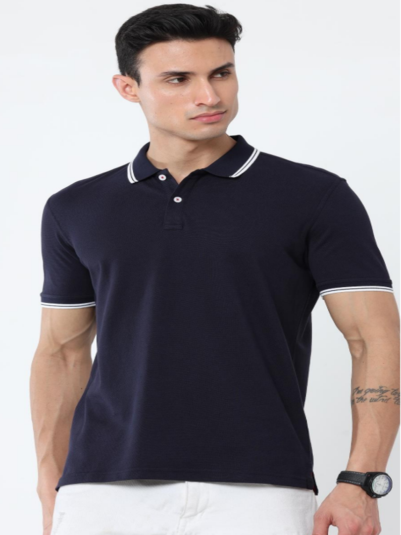 Allen solly Half Sleeves  Regular fit   MEN Navy Blue 