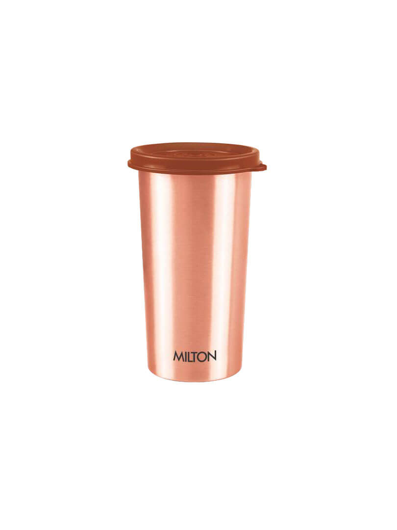 Milton Copper Drinking Water Tumbler with Lid, 500 ml, Assorted