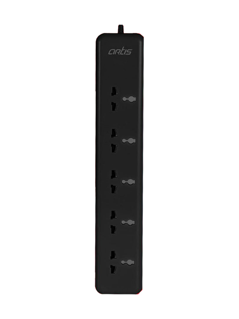 Artis Extension board with surge protecter | 5 sockets with single switch | (AR-5SS-CB) 