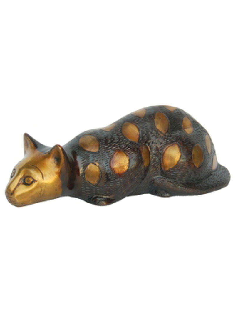 Lying Cat Home Decor Brass Sculpture