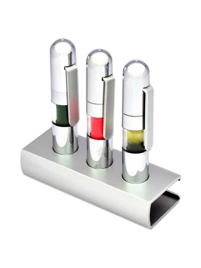 Set of 3 chrome plated liquid highlighters