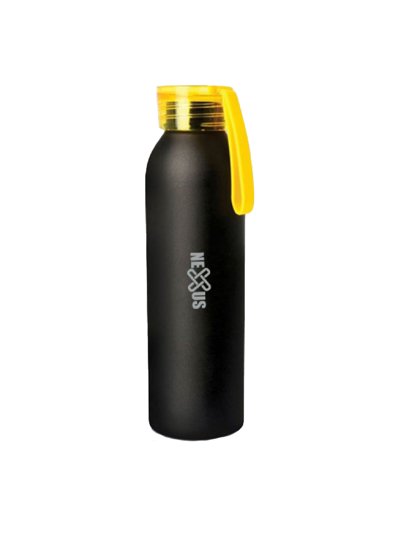 Metal water bottle with black body (750 ml approx)