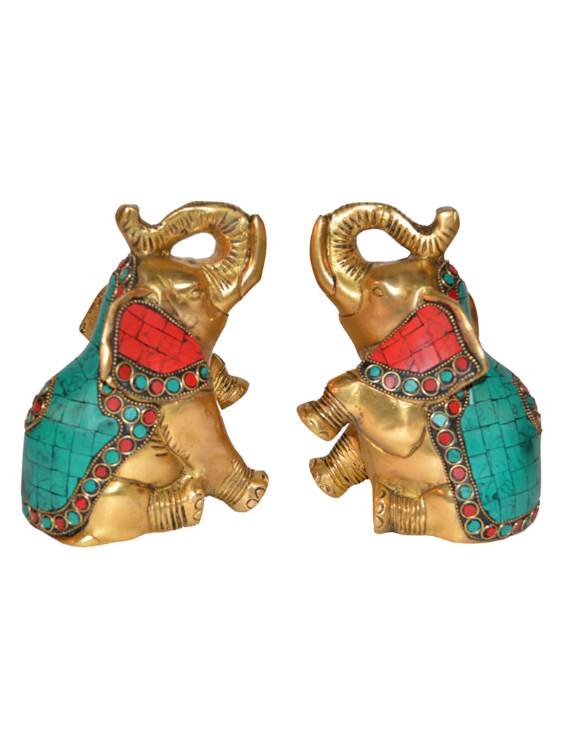 Book End of Elephant Turquoise work by Aakrati