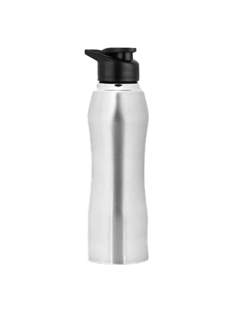 Curvy steel bottle Natural | Capacity 1L approx