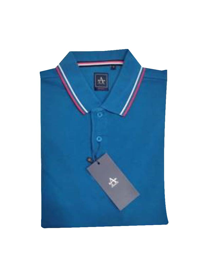 ARROW POLO T-SHIRT -ROYAL BLUE WHITE AND RED TIPPING