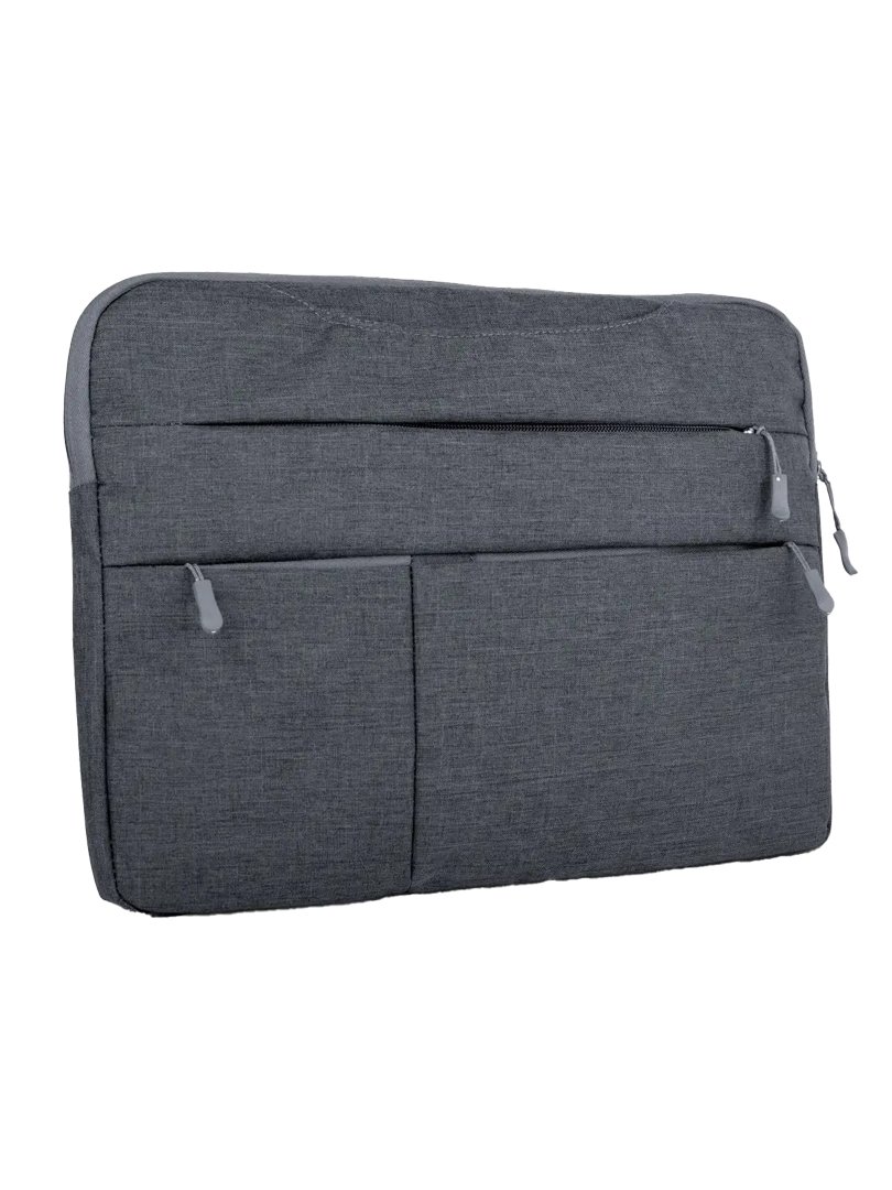 Laptop Sleeve with Soft inner lining | 6 outside spacious pockets | Soft touch fabric for gadget protection