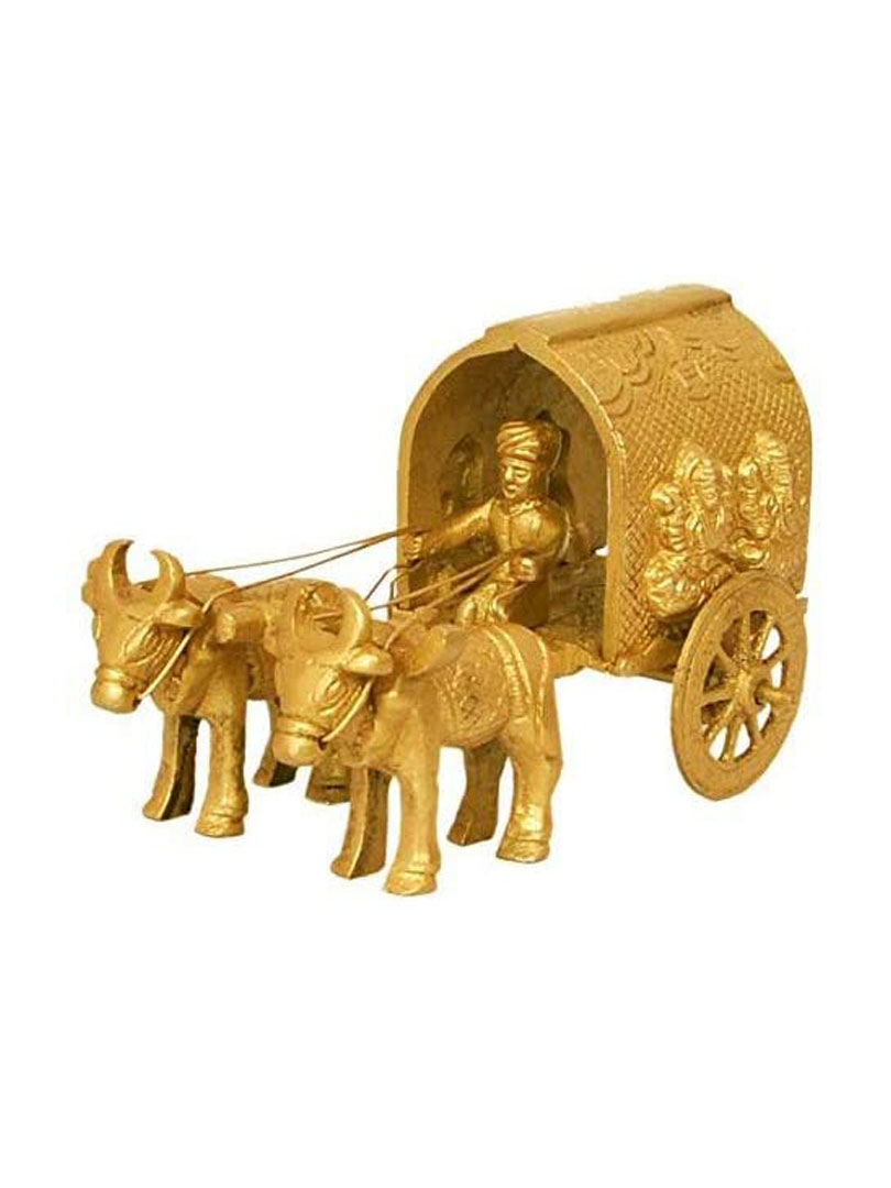Traditional Bull cart with Hindu god Statue Laxmi Ganesh Figure- Best Gift and Home Decor Sculpture