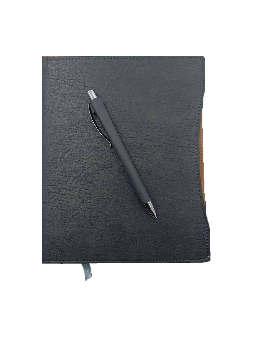 DIARY D171 GREY HARD BOND NOTEBOOK WITH PEN PEN LOOP ON SIDE 
