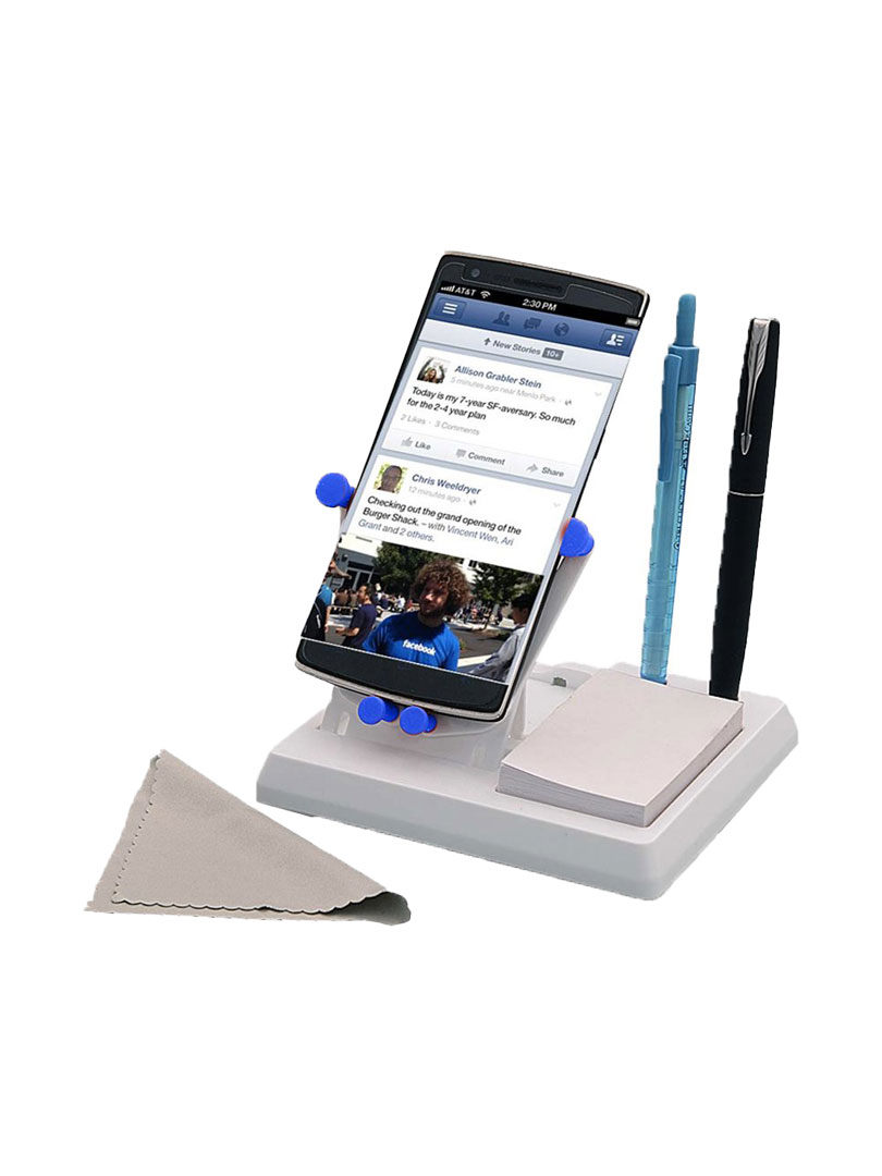 Grippo Mobile holder with angle adjustment, pen stand, and notepad 
