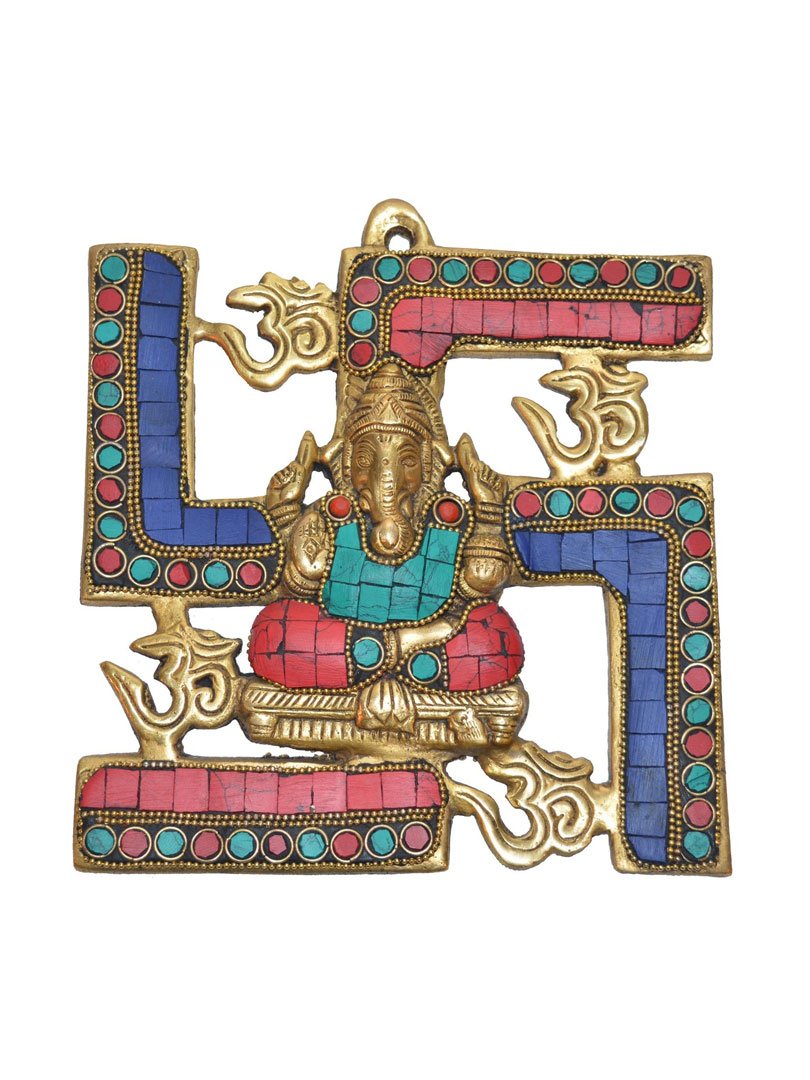 Ganesh coral stone work Wall plate