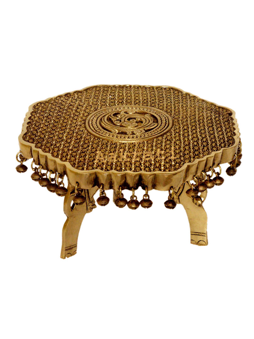 Brass made stand decorative pooja chowki - Stool - Metal Furntiure