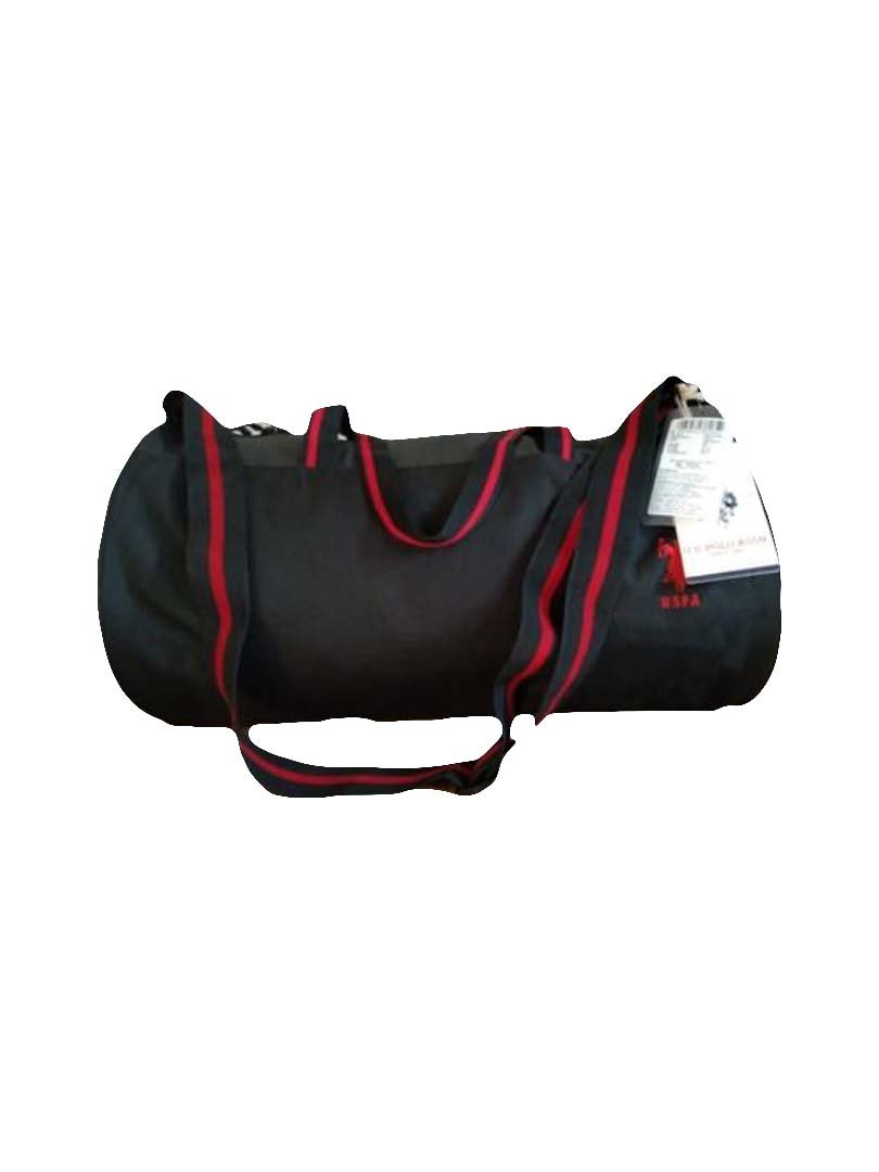 USPA ROUND GYM BAG -BLACK 100% POLYESTER