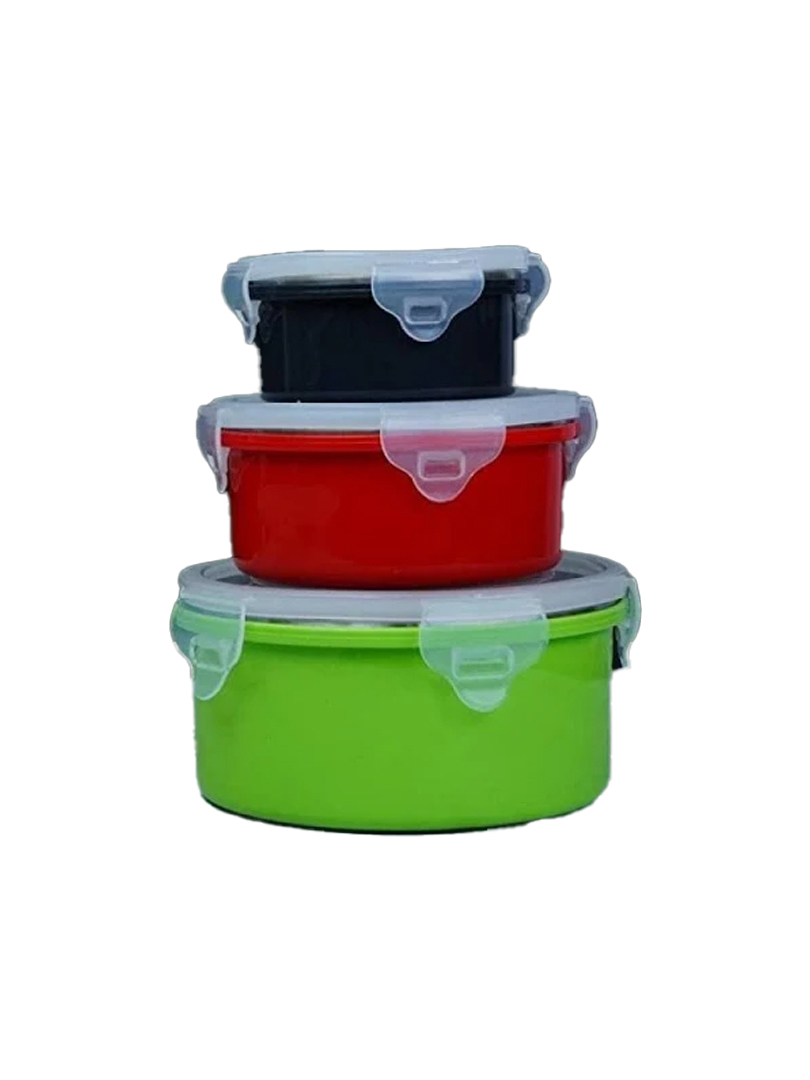 4 pc Microwaveable Stainless Steel Bowl set | Colorful outer body | Capacity: 200, 400, 900 and
1600 ml