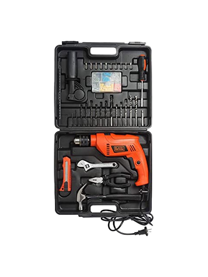 Black+Decker Hd555kmpr-b1 Hammer Drill Machine & Hand Tool KitCode - HD555KMPR-B