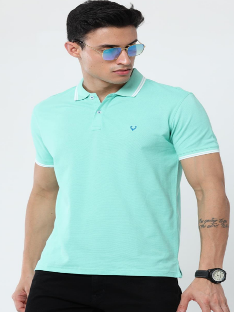 Allen solly Half Sleeves  Regular fit MEN  Mint Green