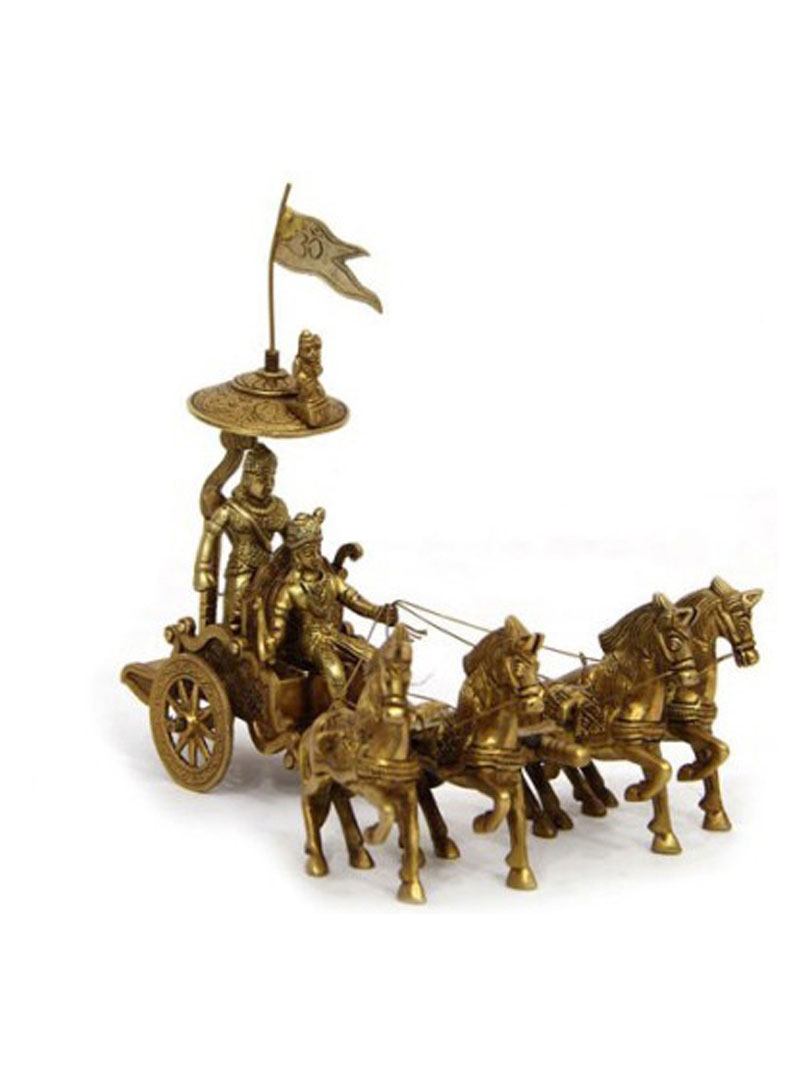 Decorative Brass Arjun Rath Four Horses