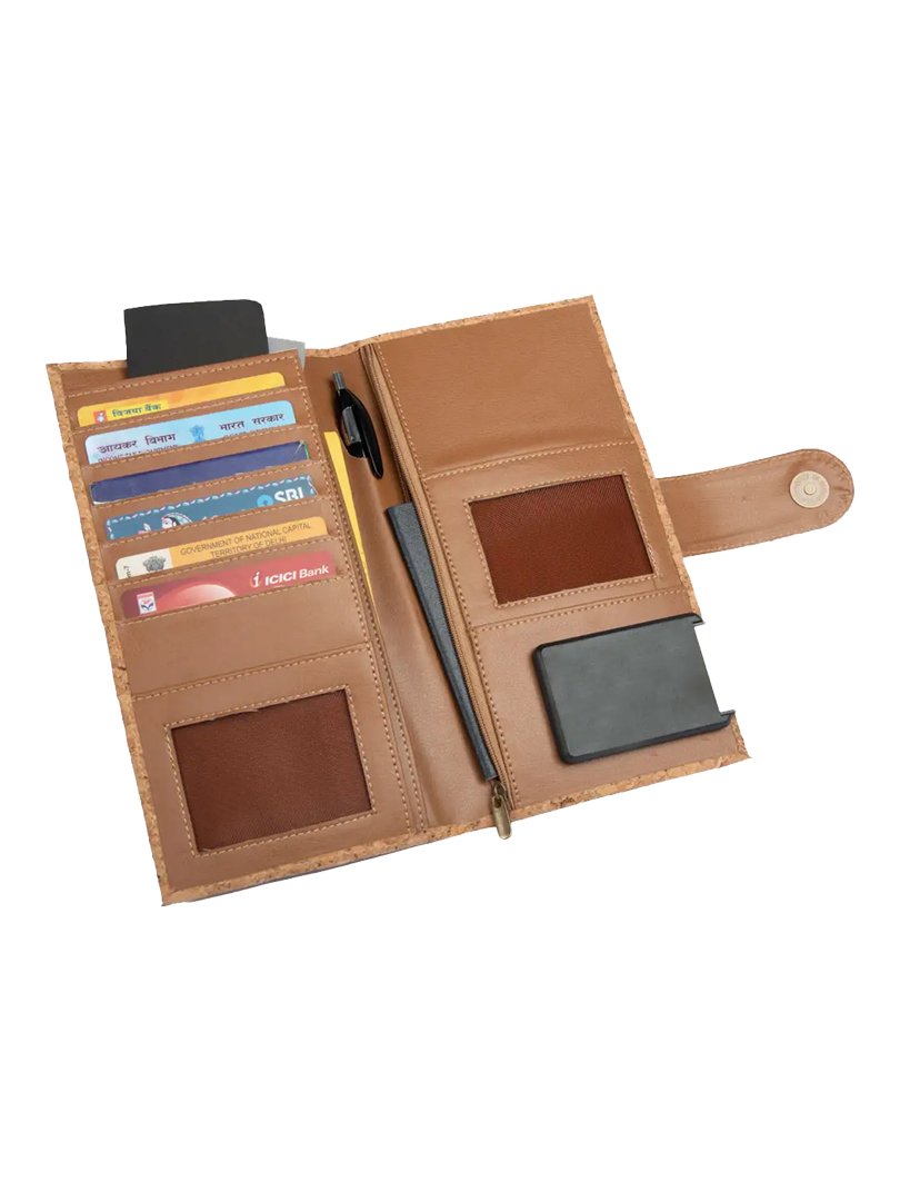 Eco-Friendly Cork Cheque Book Holder / Passport Holder With Sim Card Safe Case & Sim Card Jackets