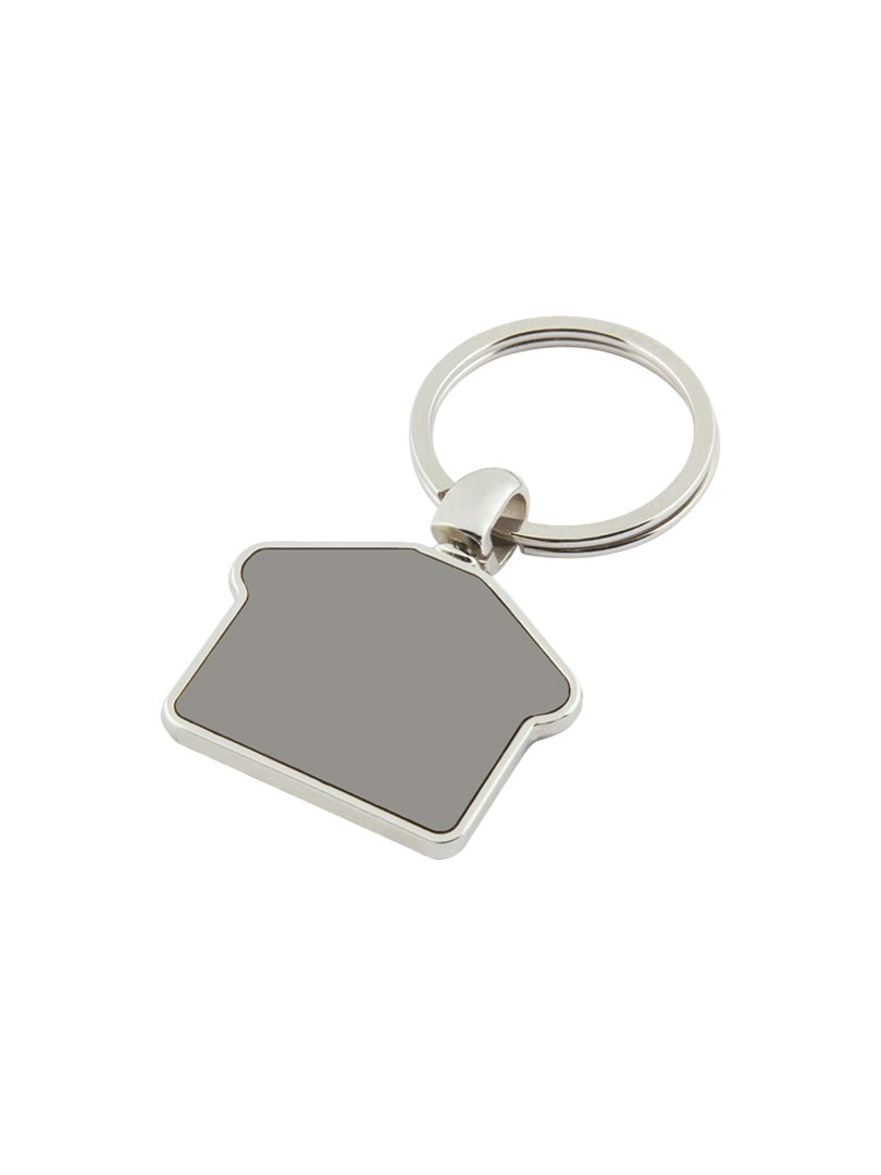 Hut shape metal keychain in Black finish (Double side laser)