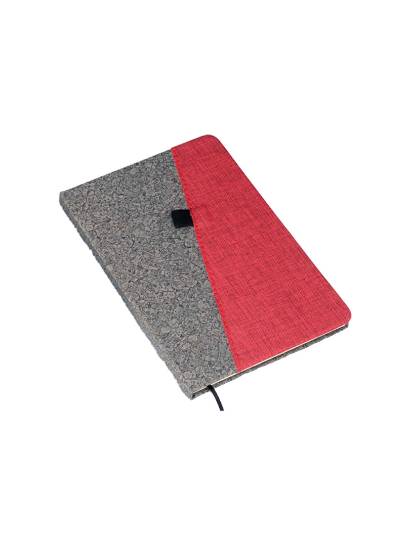Brown PU with Linen A5 notebook (Slash design)