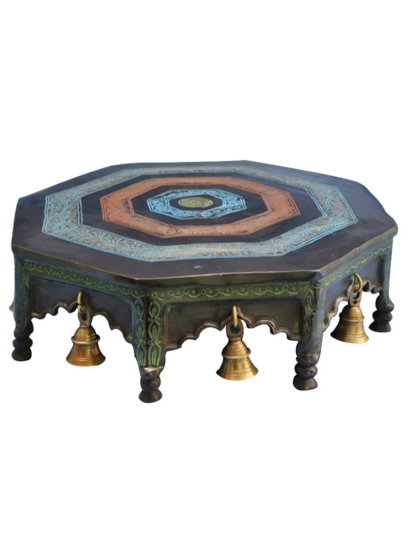 Brass Coloured Chowki By Aakrati