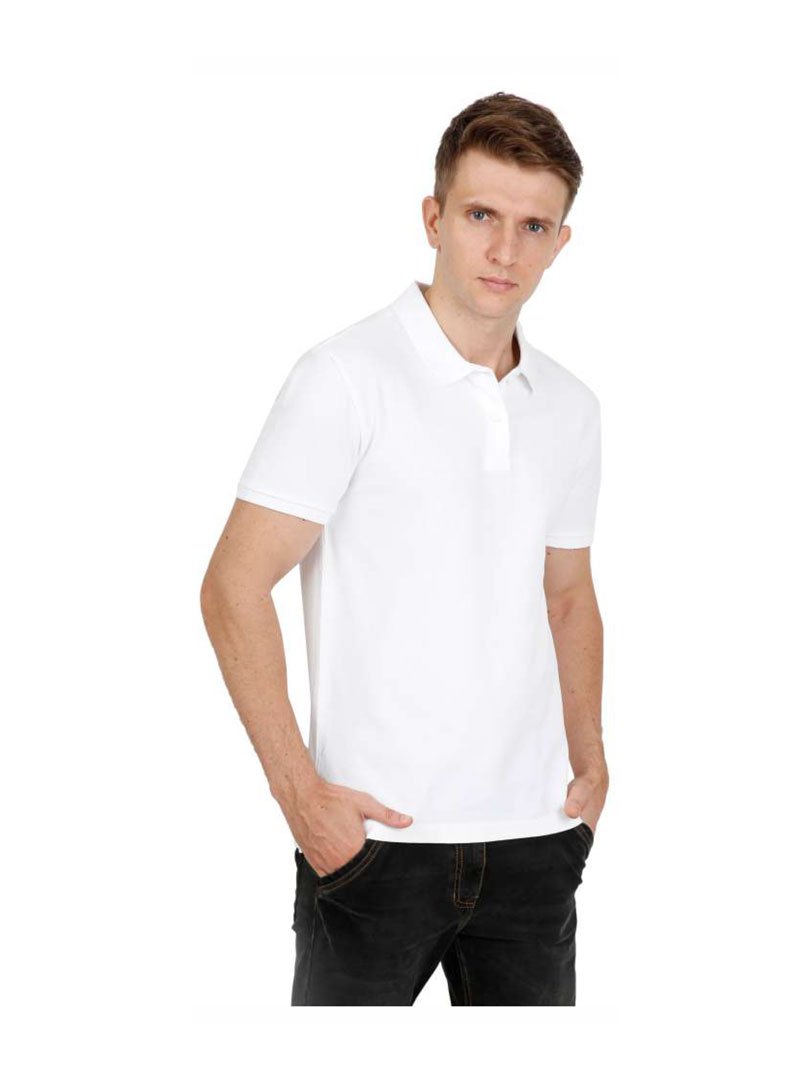 Levis Solid Men Polo Neck White T-Shirt