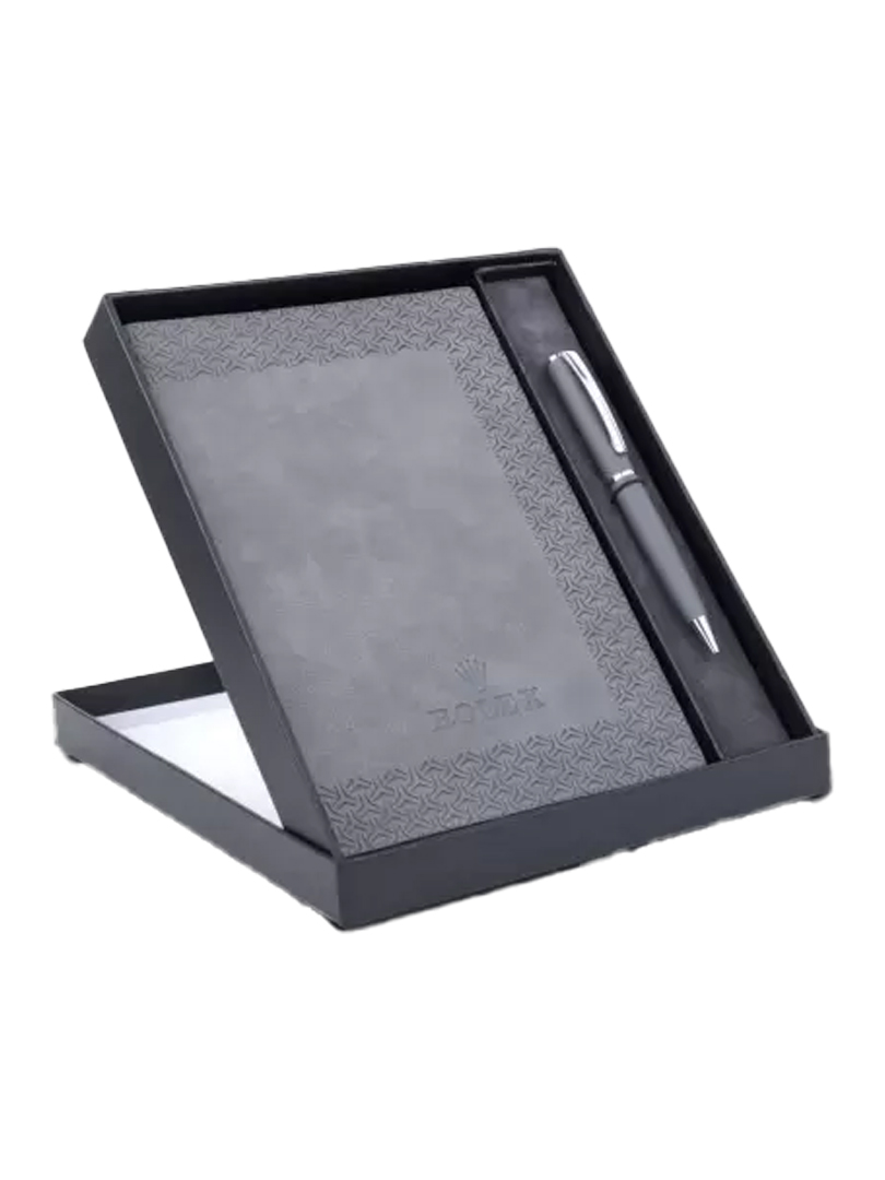 Rolex Notebook with Metal Texture pen Gift set in Premium box